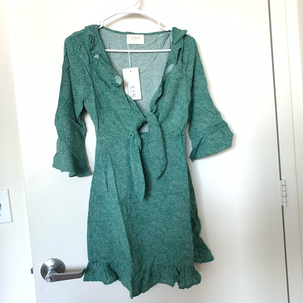 Auguste diamond rumba sleeved mini dress brand new